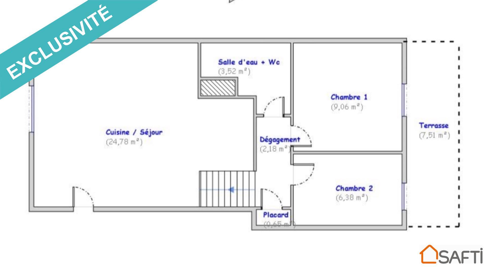 Appartement 3 pièces 47 m²