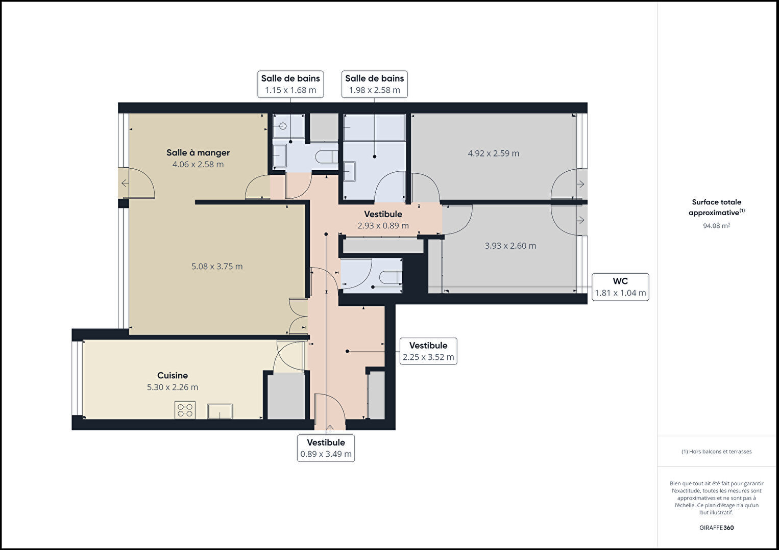 Appartement a louer paris-20e-arrondissement - 4 pièce(s) - 92 m2 - Surfyn