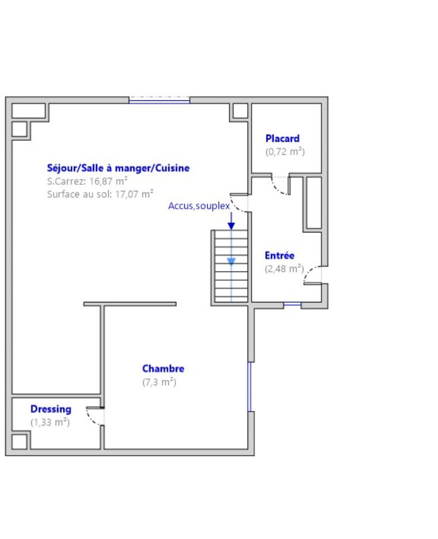 Appartement a vendre  - 2 pièce(s) - 39.62 m2 - Surfyn