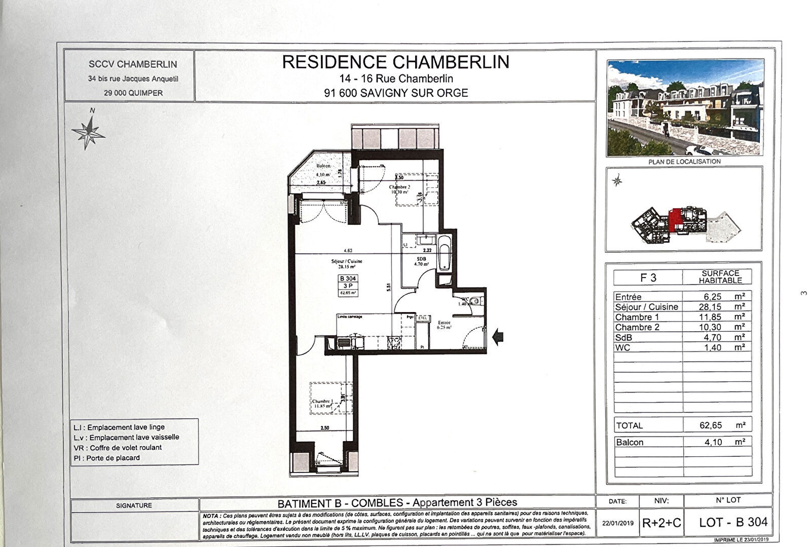 Appartement 3 pièces 63 m² Savigny-sur-Orge